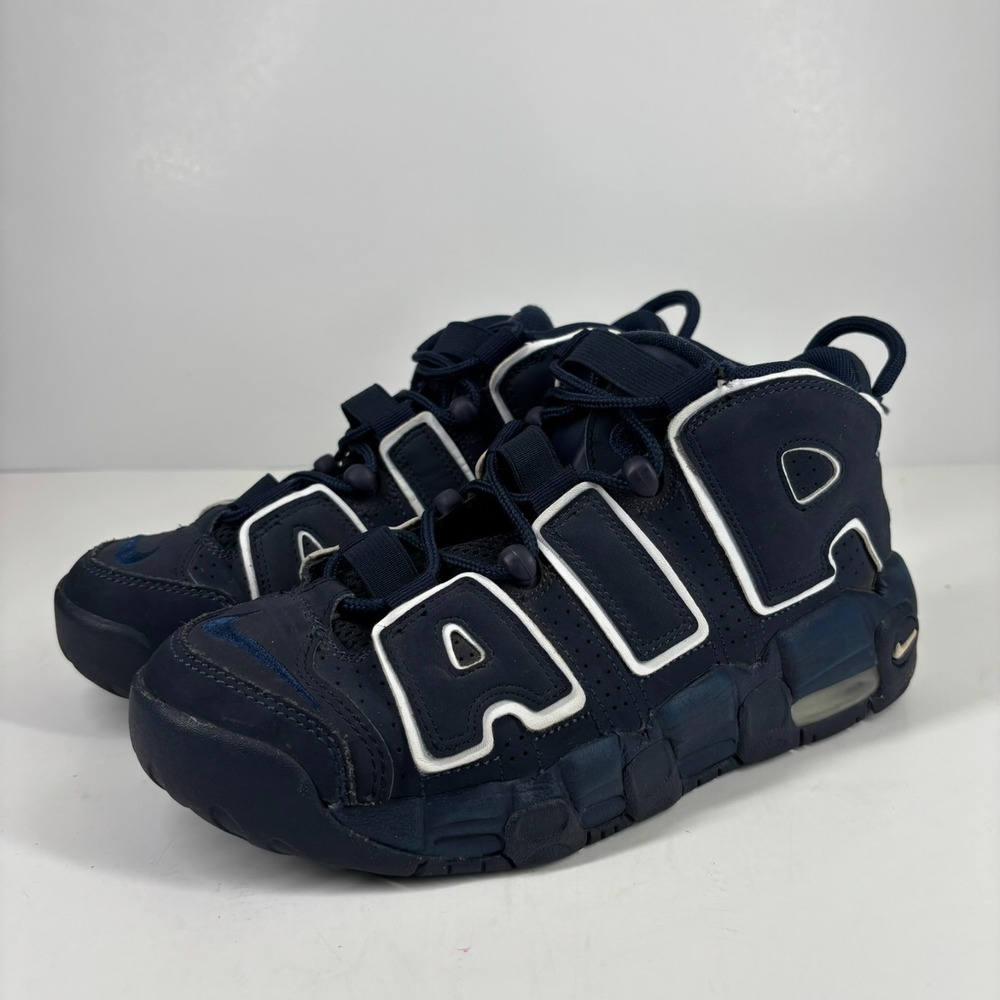 Nike Air More Uptempo GS Size 6Y Women's 7.5 Obsidian Navy/White 415082-401